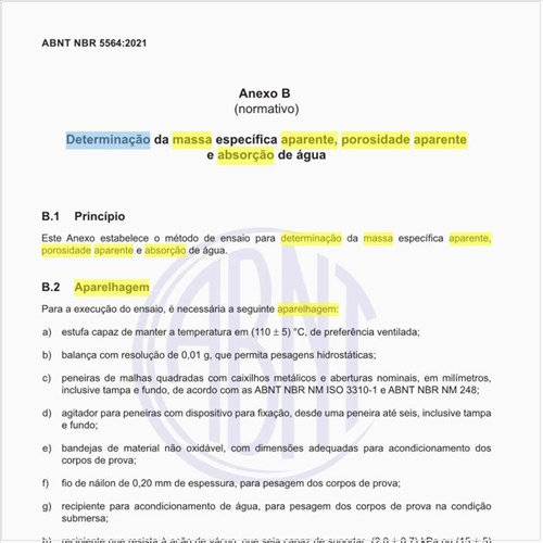 Qual deve ser a aparelhagem para se realizar a determinação da massa específica aparente, porosidade aparente e absorção de água?