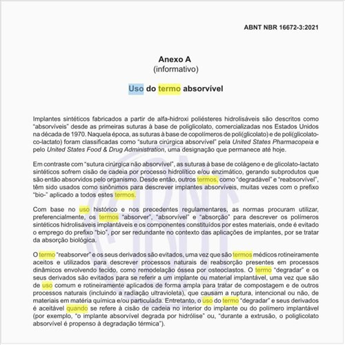 Quando fazer uso do termo absorvível?
