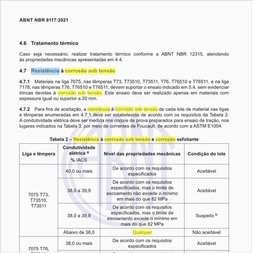 Qual é a resistência à corrosão sob tensão e corrosão esfoliante?