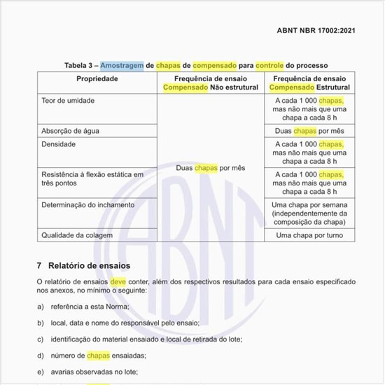 Como deve ser executada a amostragem de chapas de compensado para controle do processo?