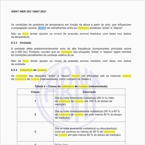 Como deve ser feitas as medições nas classes de cobertura de nuvens (nebulosidade)?
