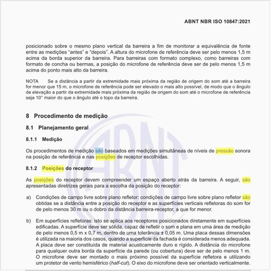 Quais são as posições do receptor?