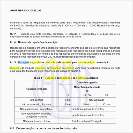 Quais devem ser as durações sugeridas ou tamanhos de amostra para cada repetição de medição?