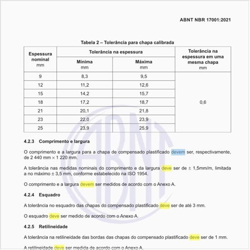 Qual deve ser a resistência aos ataques químicos?