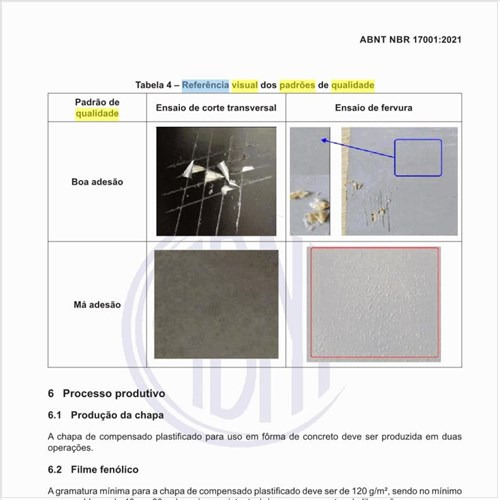 Qual é a referência visual dos padrões de qualidade?