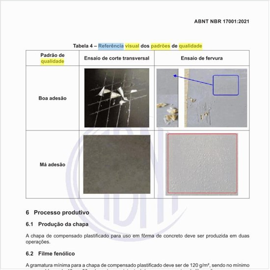 Qual é a referência visual dos padrões de qualidade?