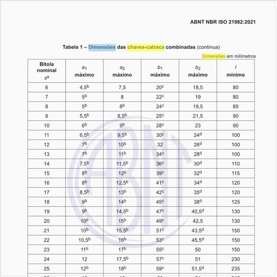 Quais devem ser as dimensões das chaves-catraca combinadas?