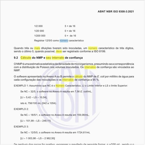 Como deve ser feito o cálculo do número mais provável (NMP) e seu intervalo de confiança?