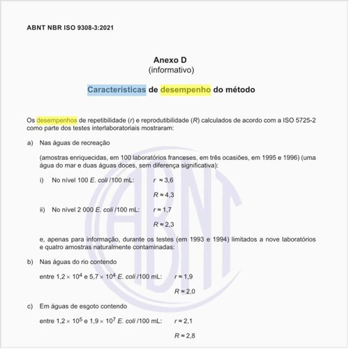 Quais são as características de desempenho do método?