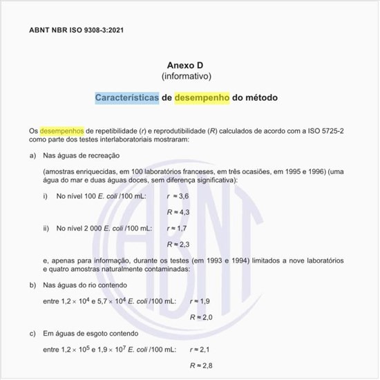 Quais são as características de desempenho do método?