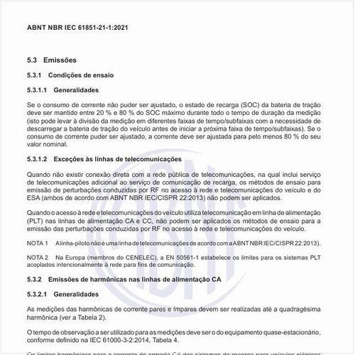 Quais são as emissões de harmônicas nas linhas de alimentação ca?