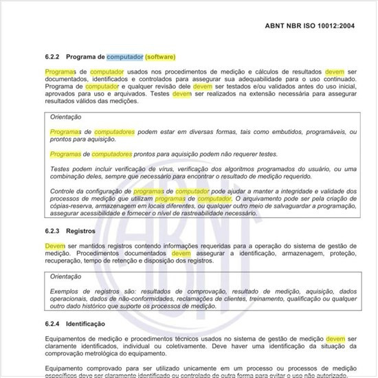 Como devem ser utilizados os programas de computador (software) em sistemas da medição?