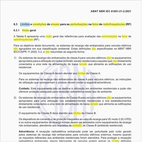Quais são os limites e as condições de ensaio para as perturbações na faixa de radiofrequências (RF)?