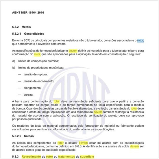 Quais devem ser o revestimento do rotor ou os tratamentos de superfície das bombas?