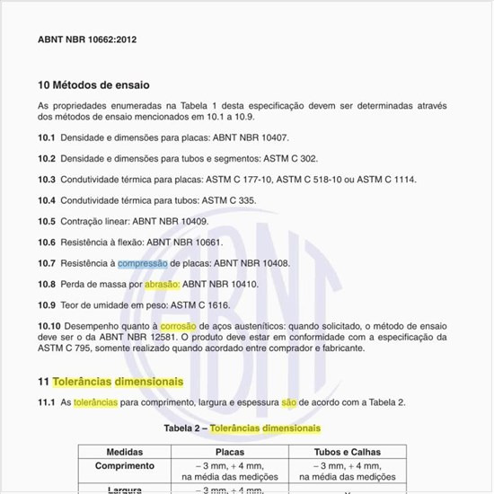 Quais são as tolerâncias dimensionais das placas?