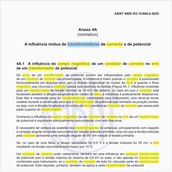 Qual a influência do campo magnético de um condutor de corrente no erro de um transformador de potencial?