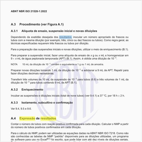 Como deve ser feita a expressão de resultados do NMP?