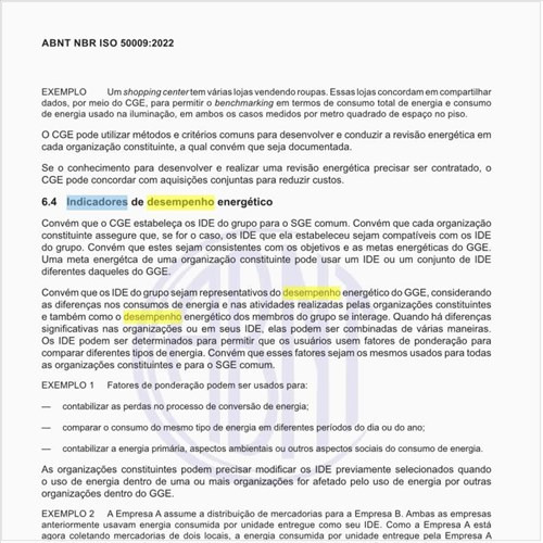 Como devem ser estabelecidos os indicadores de desempenho energético?
