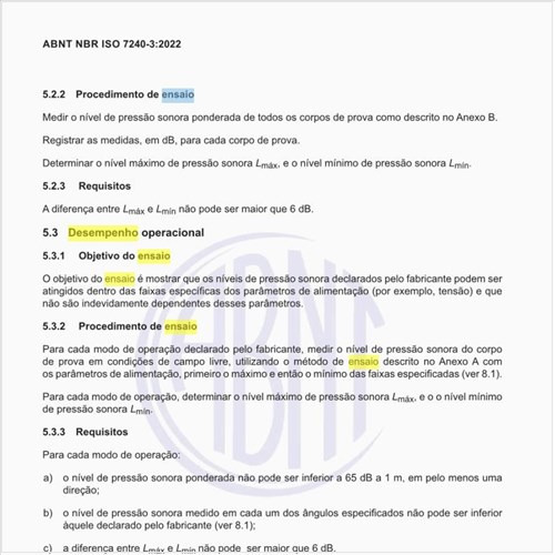 Qual deve ser o ensaio de desempenho operacional?