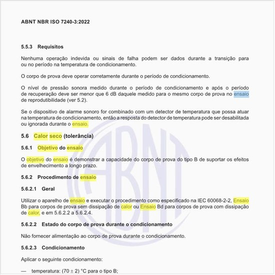 Qual é o objetivo do ensaio de calor seco (tolerância)?
