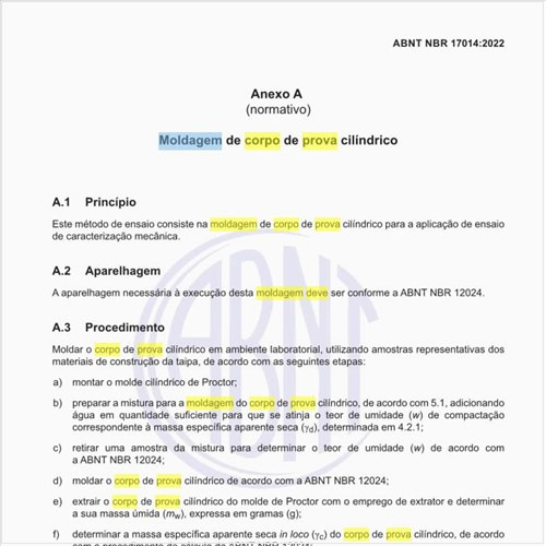 Como deve ser executada a moldagem de corpo de prova cilíndrico?