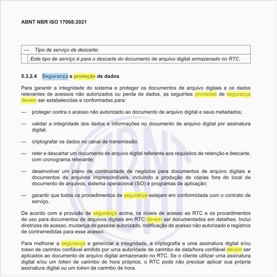 Quais devem ser as provisões de segurança e proteção de dados?