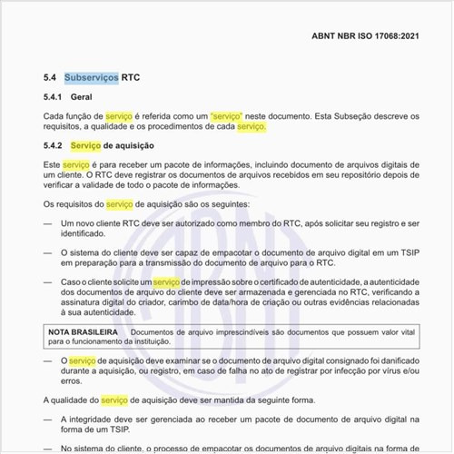 O que representa o serviço de aquisição?