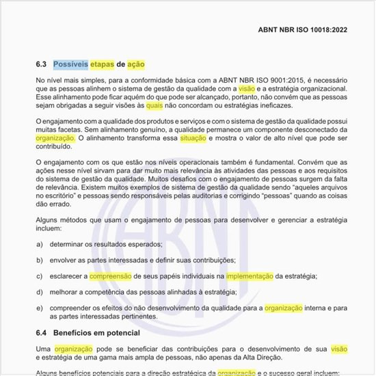 Quais são as possíveis etapas de ação para o engajamento?