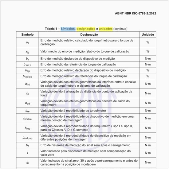 Quais são os símbolos, designações e unidades usados nessa norma?
