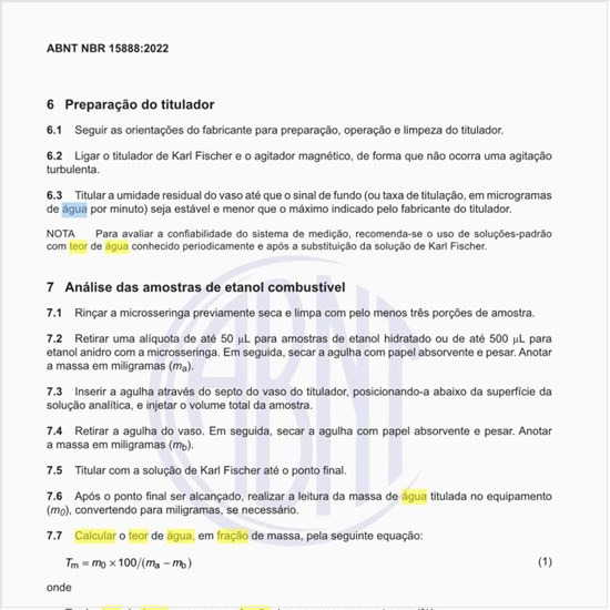 Como calcular o teor de água, em fração de massa?