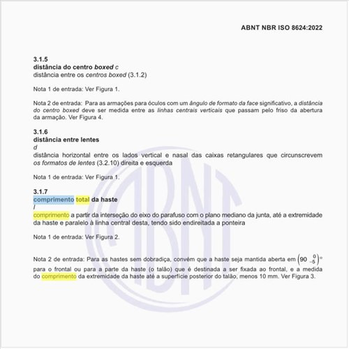 O que representa o comprimento total da haste?