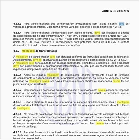Como deve ser feita a montagem do transformador?