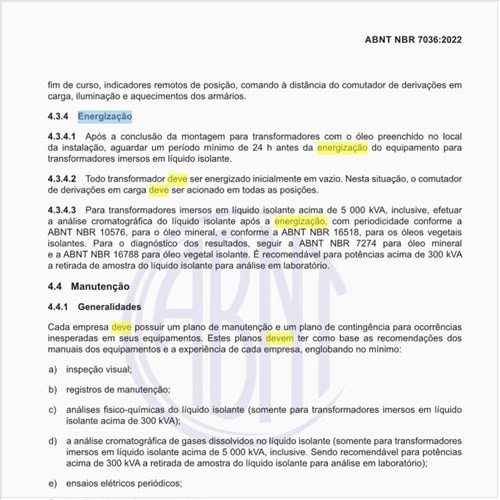 O que deve ser feito para a energização do transformador?