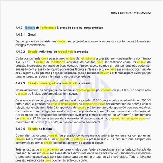 Como deve ser executado o ensaio homologado de resistência a pressão?