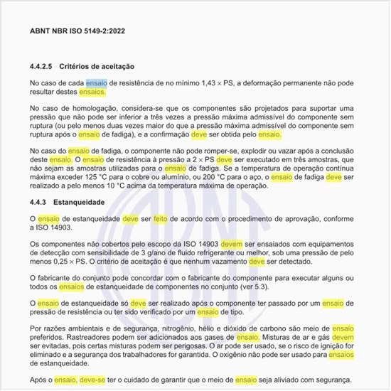 Como deve ser feito o ensaio de estanqueidade?