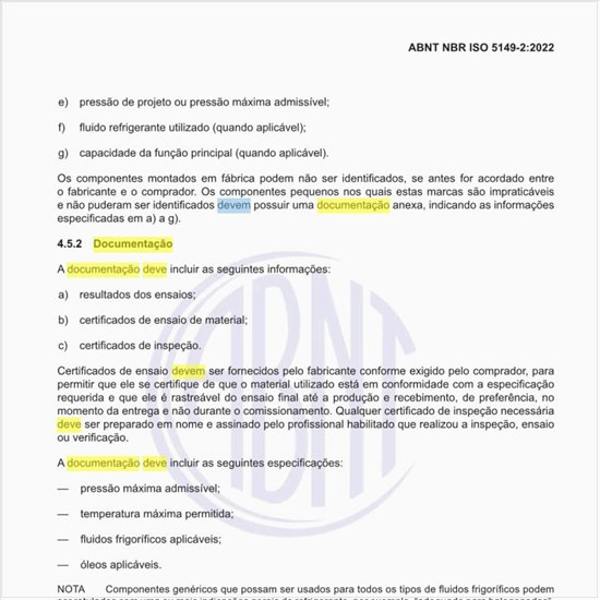 O que deve constar na documentação dos produtos?