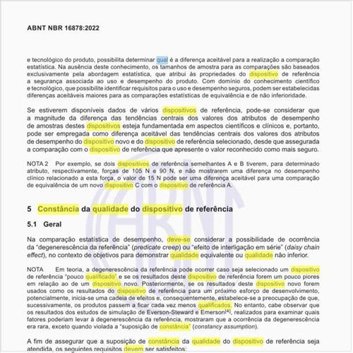 Qual deve ser a constância da qualidade do dispositivo de referência?