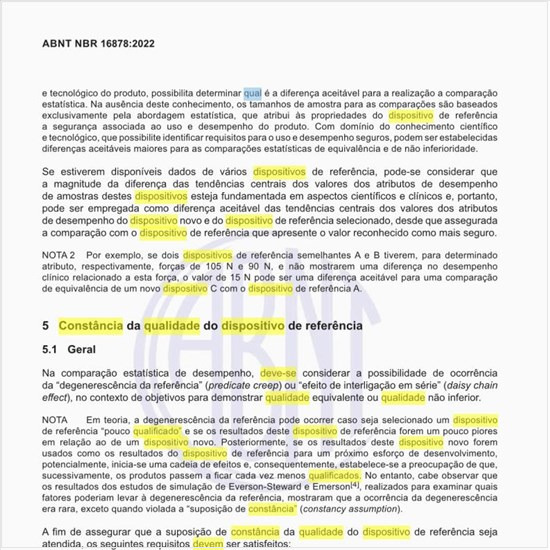 Qual deve ser a constância da qualidade do dispositivo de referência?