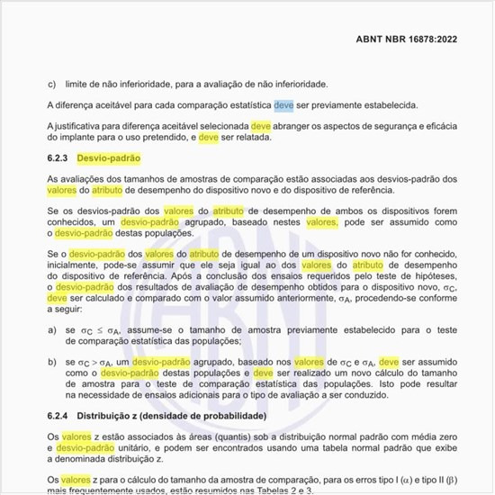 O que deve ser feito em relação ao desvio-padrão dos valores do atributo de desempenho?