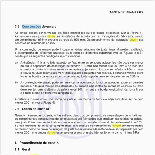 Como devem ser feitas as construções de ensaio?
