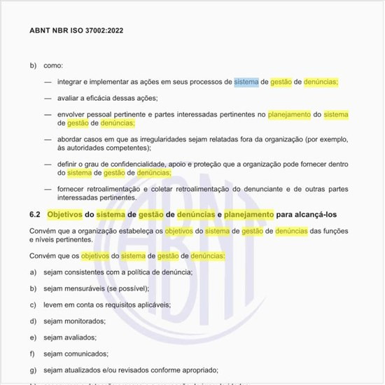 Quais os objetivos do sistema de gestão de denúncias e como deve ser o planejamento para alcançá-los?
