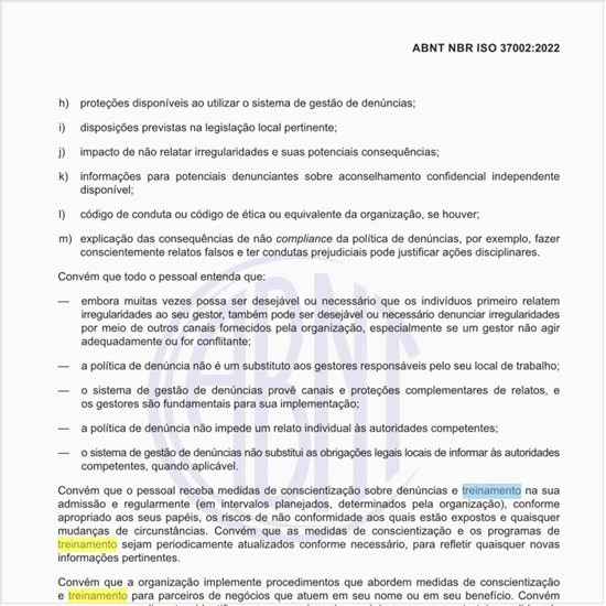 Como deve ser feito o treinamento para líderes e outras funções específicas?