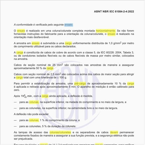 Como deve ser feito o ensaio de carga horizontal para as colunas que provavelmente não serão deslocadas durante a utilização?