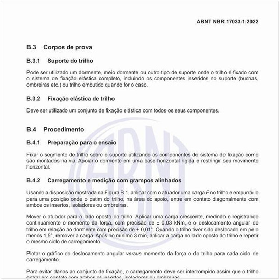 Como deve ser o carregamento e medição com grampos alinhados?