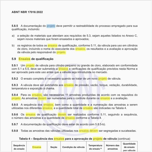 Quais devem ser os ensaios de qualificação de um projeto de válvula?