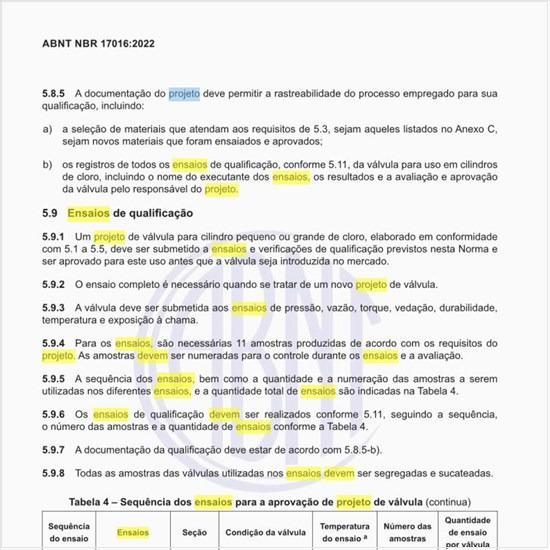 Quais devem ser os ensaios de qualificação de um projeto de válvula?