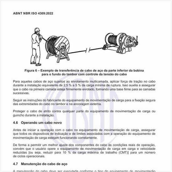 Como deve ser executada a manutenção do cabo de aço?