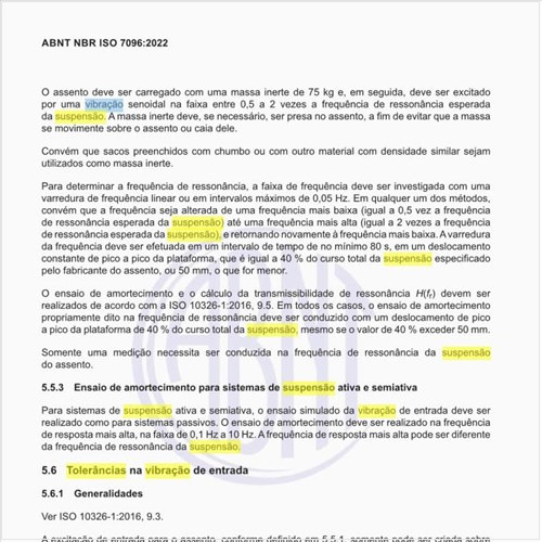 Quais são as tolerâncias na vibração de entrada?