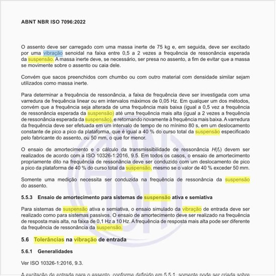 Quais são as tolerâncias na vibração de entrada?