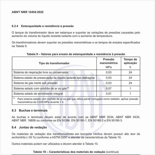Quais são as características dos materiais de vedação?